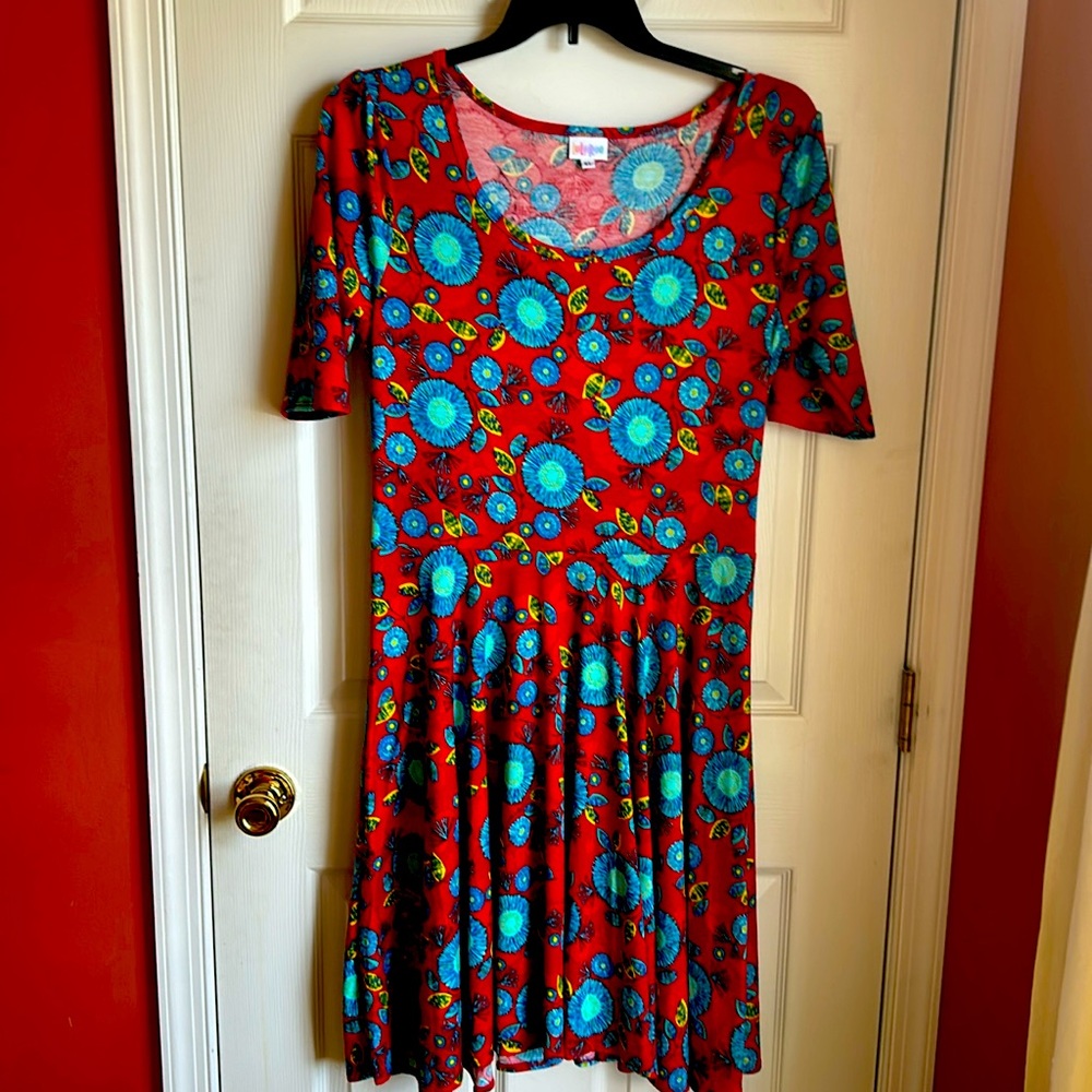 Cute vivid vintage print XL LuLaRue dress